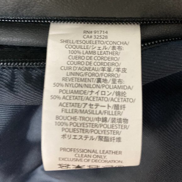 Mens Armani Exchange Leather Coat Grey Size Large - Picture 6 of 7